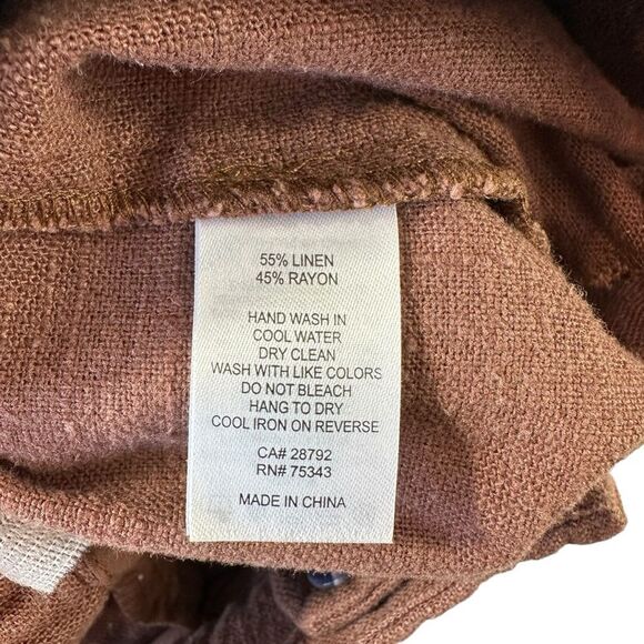 House of Harlow 1960 Chocolate Brown Linen‎ Cargo Pants, Size 10 - Picture 12 of 13